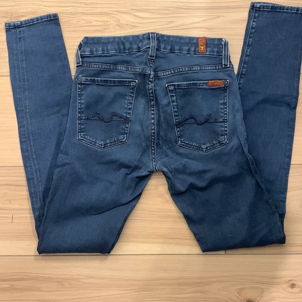 7 For All Mankind Skinny Jeans - Blue - Size 27